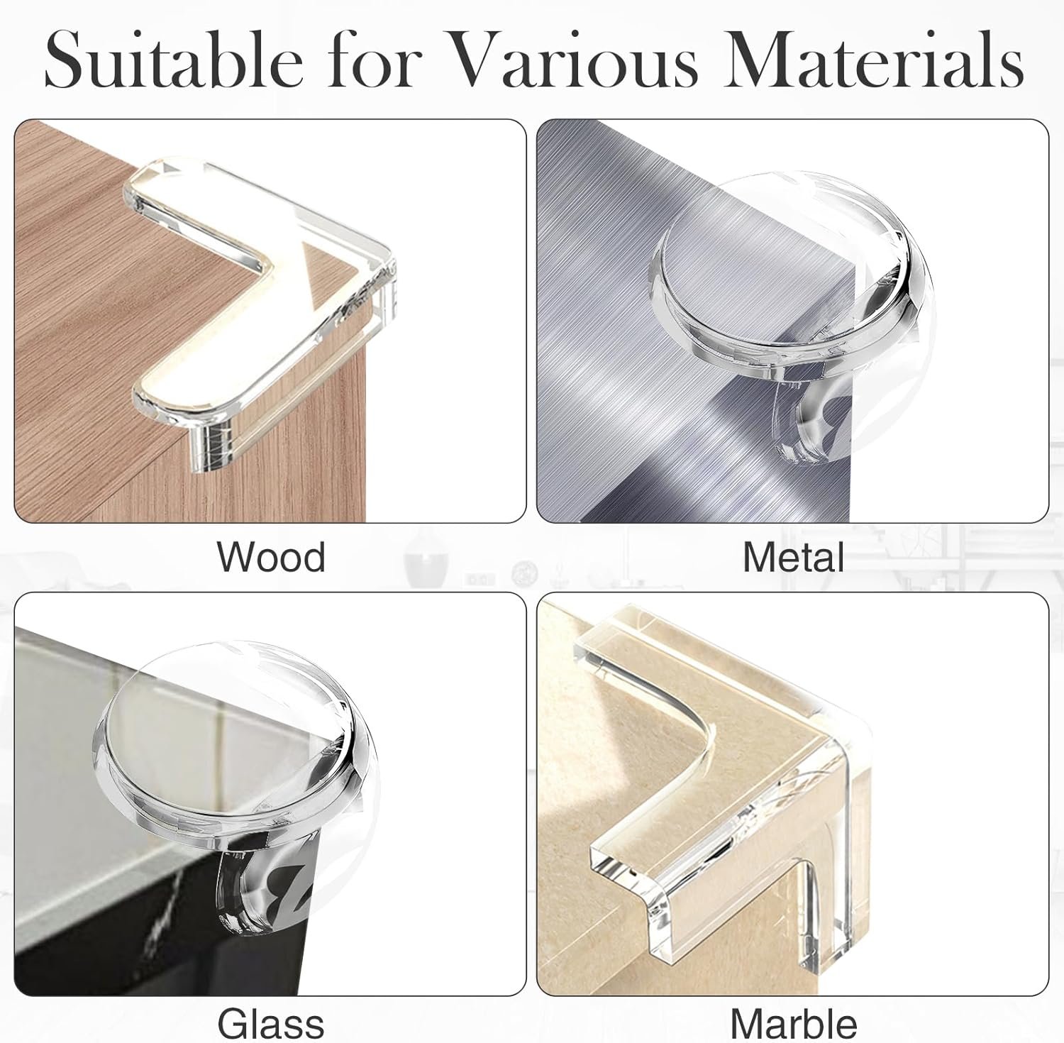 24 Pack Baby Safety Corner Protectors for Kids, Baby Proofing Edge Guards Child Safety Corner Guards Table Corner Protectors for Furniture Against Sharp Corners (8L-Shaped+8Ball-Shaped+8T-Shaped) - Image 7