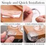 24 Pack Baby Safety Corner Protectors for Kids, Baby Proofing Edge Guards Child Safety Corner Guards Table Corner Protectors for Furniture Against Sharp Corners (8L-Shaped+8Ball-Shaped+8T-Shaped) - Image 8