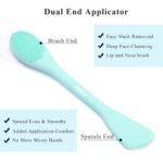 MSQ Silicone Face Mask Brush, Soft Facial Cleansing Scrubber, 2 Pack Double-End Facial Mask Brush for Mud, Clay, Charcoal Mixed Mask, DIY, Skincare Applicator Tools (Orange) - Image 4
