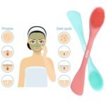 MSQ Silicone Face Mask Brush, Soft Facial Cleansing Scrubber, 2 Pack Double-End Facial Mask Brush for Mud, Clay, Charcoal Mixed Mask, DIY, Skincare Applicator Tools (Orange) - Image 6