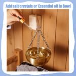Anbt Sauna Aromatherapy Bowl, Essential Oil Diffuser,Sauna Oil Holder Stainless Steel Bowl Fragrance Diffuser Bowl for Sauna and Spa (Gold) - Image 3
