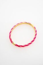 Ted Baker London Trinity Twist Enamel Hinged Bangle Bracelet for Women (Gold/Hot Pink) - Image 4