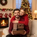 TESLYAR Wood Phone Docking Station with Drawer - Nightstand Organizer - Desk Organizer for Husband - Birthday Gifts for Men, Dad, Anniversary Idea, Key Holder Stand Watch & Accessories (Bourbon Brown) - Image 3