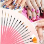 CHEMAILON 25 Piece Nail Art Tools, Nail Brush Set,Palette, Stand & 2-way Acrylic Silicone Engraving Pen Dotting Pen Tools,For Nail Art DIY Home - Image 5