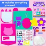 KRAFUN My First Sewing Kit for Beginner Kids Arts & Crafts, 7 Easy DIY Projects of Stuffed Animal Dolls and Plush Pillow Craft, Instructions & Felt, Gift for Girls, Boys, Learn to Sew, Embroidery - Image 3