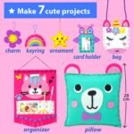 KRAFUN My First Sewing Kit for Beginner Kids Arts & Crafts, 7 Easy DIY Projects of Stuffed Animal Dolls and Plush Pillow Craft, Instructions & Felt, Gift for Girls, Boys, Learn to Sew, Embroidery - Image 4
