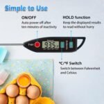 BOMATA Digital Water Thermometer for Water, Liquid, Candle and Cooking. Instant Read Food Thermometer Waterproof IPX7 with Long Probe for Cooking, Meat, BBQ! T101 (Black Color)… - Image 6