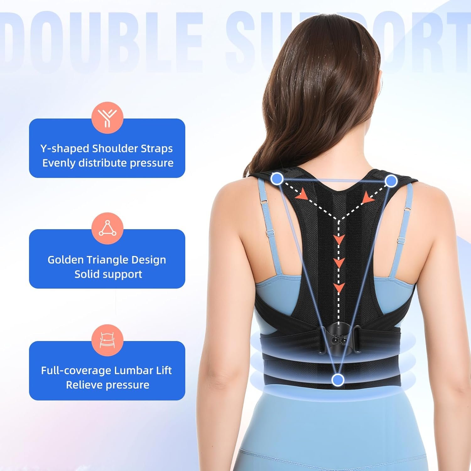babaka Posture Corrector for Women and Men, Adjustable Full Back Support, Upper and Lower Back Pain Relief, Back Brace, Shoulder Straightener, Scoliosis, Hunchback, Thoracic, Spine Corrector (Large, Waist: 30''-39'') - Image 4