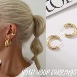 Gold Hoop Earrings Set for Women, 6 Pairs 14K Gold Plated Lightweight Hypoallergenic Chunky Open Twisted Hoops Earrings Pack Jewelry - Image 5