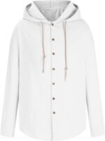 Men Cotton Linen Long Sleeve Button Down Shirt Summer Casual Hawaiian Beach Tops Lightweight Fashion Shirts - Image 4