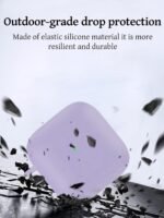 Case for Redmi Buds 3 Earbuds,Soft Silicone Shock-Absorbing Design,Includes Keychain and Anti-Loss Rope,All-Round Protection (Purple) - Image 3