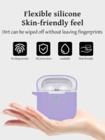 Case for Redmi Buds 3 Earbuds,Soft Silicone Shock-Absorbing Design,Includes Keychain and Anti-Loss Rope,All-Round Protection (Purple) - Image 4