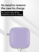 Case for Redmi Buds 3 Earbuds,Soft Silicone Shock-Absorbing Design,Includes Keychain and Anti-Loss Rope,All-Round Protection (Purple) - Image 6