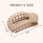 4 PCS Flat Hair Clips, Round Lay Down Claw Clips for Women Girls, French Strong Hold Hair Barrettes for Thick Thin Hair, Comfortable Curved Design - For Lying, Driving and More (Neutral Matte) - Image 3