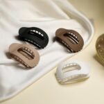 4 PCS Flat Hair Clips, Round Lay Down Claw Clips for Women Girls, French Strong Hold Hair Barrettes for Thick Thin Hair, Comfortable Curved Design - For Lying, Driving and More (Neutral Matte) - Image 6