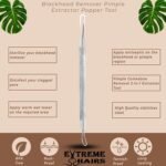 Blackhead Remover, Pimple Popper, Stainless Steel Pimple Extractor Blackhead Removal Tool, Acne Removal Kit for Blemish, Whitehead Popping. - Image 4