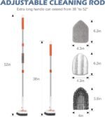 SetSail Floor Scrub Brush, 3-In-1 Tile Tub Floor Scrubber with 52-inch Adjustable Long Handle Shower Cleaner and 3 Detachable Replacement Brush Heads for Cleaning Bathroom Kitchen Walls Tub Tile - Image 3