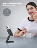 Lamicall Cell Phone Stand for Desk - [Height Adjustable] Foldable Mobile Phone Holder, Portable Stand for iPhone 17 16 15 14 13 12 11 Pro Max Plus Air, Galaxy S25 S24, Telephone, Office Accessories - Image 3