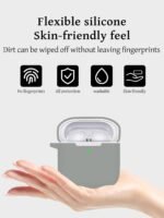 Case for Redmi Buds 3 Earbuds,Soft Silicone Shock-Absorbing Design,Includes Keychain and Anti-Loss Rope,All-Round Protection (Grey) - Image 4