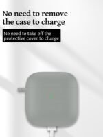 Case for Redmi Buds 3 Earbuds,Soft Silicone Shock-Absorbing Design,Includes Keychain and Anti-Loss Rope,All-Round Protection (Grey) - Image 6