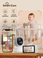 iFamily WiFi Baby Monitor with App – Smartphone Baby Monitor with 5" HD Monitor & 2K Camera, Night Vision, 2-Way Talk, Motion Tracking&Alerts, Temp Sensor, Lullabies,Secure WiFi Lock - Image 4