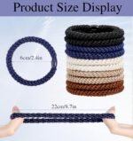 Mens Hair Ties, 10 Pack Hair Ties for Men Guys with Smooth Beads (Multicolor) - Image 3