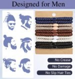 Mens Hair Ties, 10 Pack Hair Ties for Men Guys with Smooth Beads (Multicolor) - Image 4