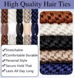 Mens Hair Ties, 10 Pack Hair Ties for Men Guys with Smooth Beads (Multicolor) - Image 5