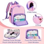 CURMIO Feeding Pump Backpack Compatible with Kangaroo Joey and Compatible with EnteraLite Infinity, Enteral Feeding Tube Bag Backpack for 500ml Feeding Bag, G Tube, J Tube or GJ Tube, Pink, Bag Only - Image 4
