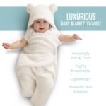 Baby Swaddle Blanket | Ultra-Soft Plush Essential for Infants 0-6 Months | Receiving Swaddling Wrap White | Ideal for Baby Boy Accessories and Newborn Registry | Perfect Baby Girl Shower Gift - Image 3