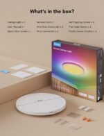 Govee Smart Ceiling Light, RGBIC LED Ceiling Light Fixture, 2400LM Flush Mount Light Fixture, DIY Colors, Works with Alexa, 2200K-6500K Lights for Bedroom, Living Room,12 Inch, 1 Pack (White) - Image 5