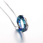 AOBOCO Circle Crystal Necklace 925 Sterling Silver Crystals Pendant Necklace for Women with Austrian Crystals Jewelry for Women Christmas Birthday Holiday Gifts - Image 6