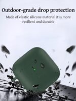 Case for Redmi Buds 3 Earbuds,Soft Silicone Shock-Absorbing Design,Includes Keychain and Anti-Loss Rope,All-Round Protection (Green) - Image 3