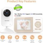 ebemate Video Baby Monitor Camera,2-Way Talk Audio Cam Monitor with Lullabies Baby Monitoring with 2.8" LCD Screen-EB29 - Image 3