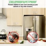 6 Packs Sliding Cabinet Locks, Modacraft Baby Proofing U-Shaped Child Safety Latches Adjustable White Locks for Handles Knobs Drawers Closet Cupboard - Image 7