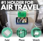 Airplane Phone Holder, Flexible Cell Phone Holder, Folding Cellphone Stand for Desk, Bed, Office, Treadmill - Airplane Gadgets for Long Travel Accessories - Plane Essentials (Green) - Image 3