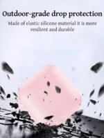 Case for Redmi Buds 3 Earbuds,Soft Silicone Shock-Absorbing Design,Includes Keychain and Anti-Loss Rope,All-Round Protection (Pink) - Image 3