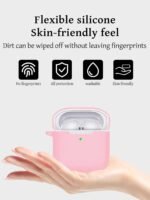 Case for Redmi Buds 3 Earbuds,Soft Silicone Shock-Absorbing Design,Includes Keychain and Anti-Loss Rope,All-Round Protection (Pink) - Image 4