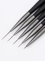 Nail Art Brushes, 5Pcs Nail Art Liner Brushes, Dotting Pen Tools, Painting Art Design Brush Set for Long Lines, Thin Details, Fine Drawing Sizes 7/9/11/15/22mm, Black - Image 3