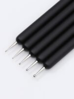 Nail Art Brushes, 5Pcs Nail Art Liner Brushes, Dotting Pen Tools, Painting Art Design Brush Set for Long Lines, Thin Details, Fine Drawing Sizes 7/9/11/15/22mm, Black - Image 4