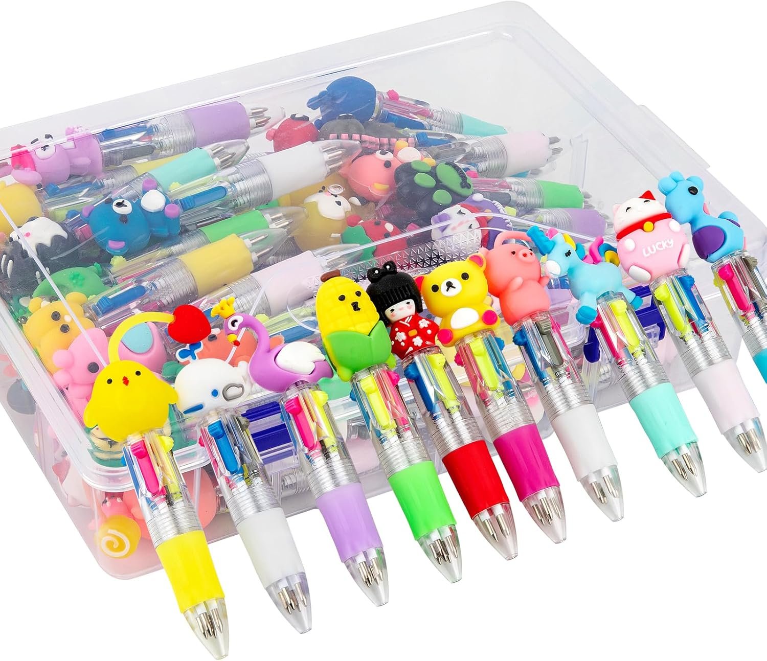 Multicolor Pen in One - Cute Pens for Kids - 60-Pack Multicolor Pens, Perfect for Birthdays and Children's Parties - Delightful Multi Color Pen Gifts - Image 3
