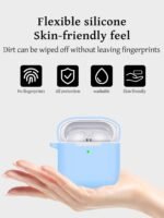 Case for Redmi Buds 3 Earbuds,Soft Silicone Shock-Absorbing Design,Includes Keychain and Anti-Loss Rope,All-Round Protection (Sky Blue) - Image 4