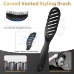 Hair Brush for Men, DUAIU 7Pcs Combs for Men, Hair Styling Comb Set with Vent Hair Brushes, Quiff Round Hair Brush, Wide Tooth Combs, Texture Comb for Blow Drying, Detangling, Grooming, Hairdressing - Image 3