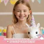 CDE Christmas Gift for women Cute Unicorn Birthstone Necklace for Girls Daughter 925 Sterling Silver Opal Heart Pendant Graduation Birthday Christmas Jewelry Gift for Teenage Girls Niece - Image 4