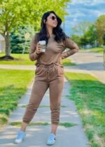 PRETTYGARDEN Women Fall 2 Piece Lounge Outfit Long Sleeve Tops High Waisted Jogger Pants Set Spring Travel Clothes Tracksuit - Image 3