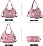 Purses and Handbags Women Fashion Tote Bag Shoulder Bags Top Handle Satchel Purses Washed Synthetic Leather Handbag - Image 4