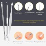 Pimple Popper Tool Kit - Boxoyx 10 Pcs Blackhead Remover Comedone Extractor Kit with Metal Case for Quick and Easy Removal of Pimples, Blackheads, Zit Removing, Forehead,Facial and Nose(All Silver) - Image 4
