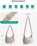 BAGSMART Crossbody Hobo Bag for Women with Adjustable Strap, Quilted Puffy Purses for Women Fluffy Compact Shoulder Handbag - Image 6