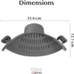 Kitchen Gizmo Snap N' Strain - Silicone Pasta Strainer Clip-On for Pots and Pans - Heat Resistant Colander for Vegetables and Noodles - Kitchen Gadgets for Cooking - Space-Saving Design - Gray - Image 5