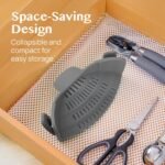 Kitchen Gizmo Snap N' Strain - Silicone Pasta Strainer Clip-On for Pots and Pans - Heat Resistant Colander for Vegetables and Noodles - Kitchen Gadgets for Cooking - Space-Saving Design - Gray - Image 6